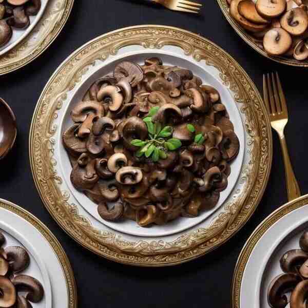 Бефстроганов с плавленым сыром и грибами